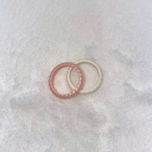 Silicone Rings - Pink/Peach Shimmer and White